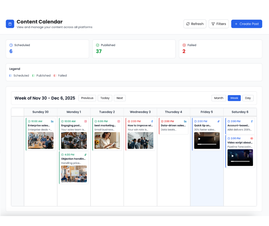 Content Calendar & Scheduling